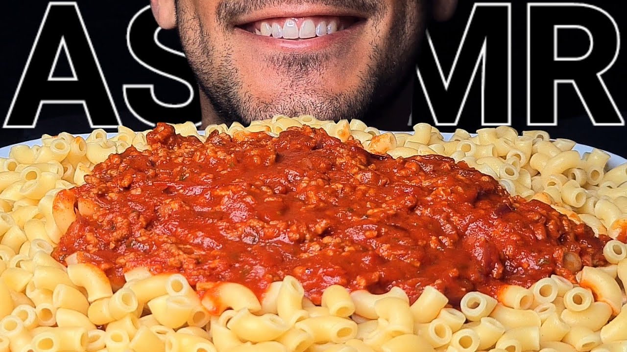 ASMR MACARONI BOLOGNESE PASTA (EATING SOUNDS) NO TALKING MUKBANG