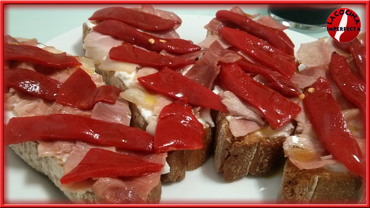 Tosta de Lacon con Pimientos del Piquillo