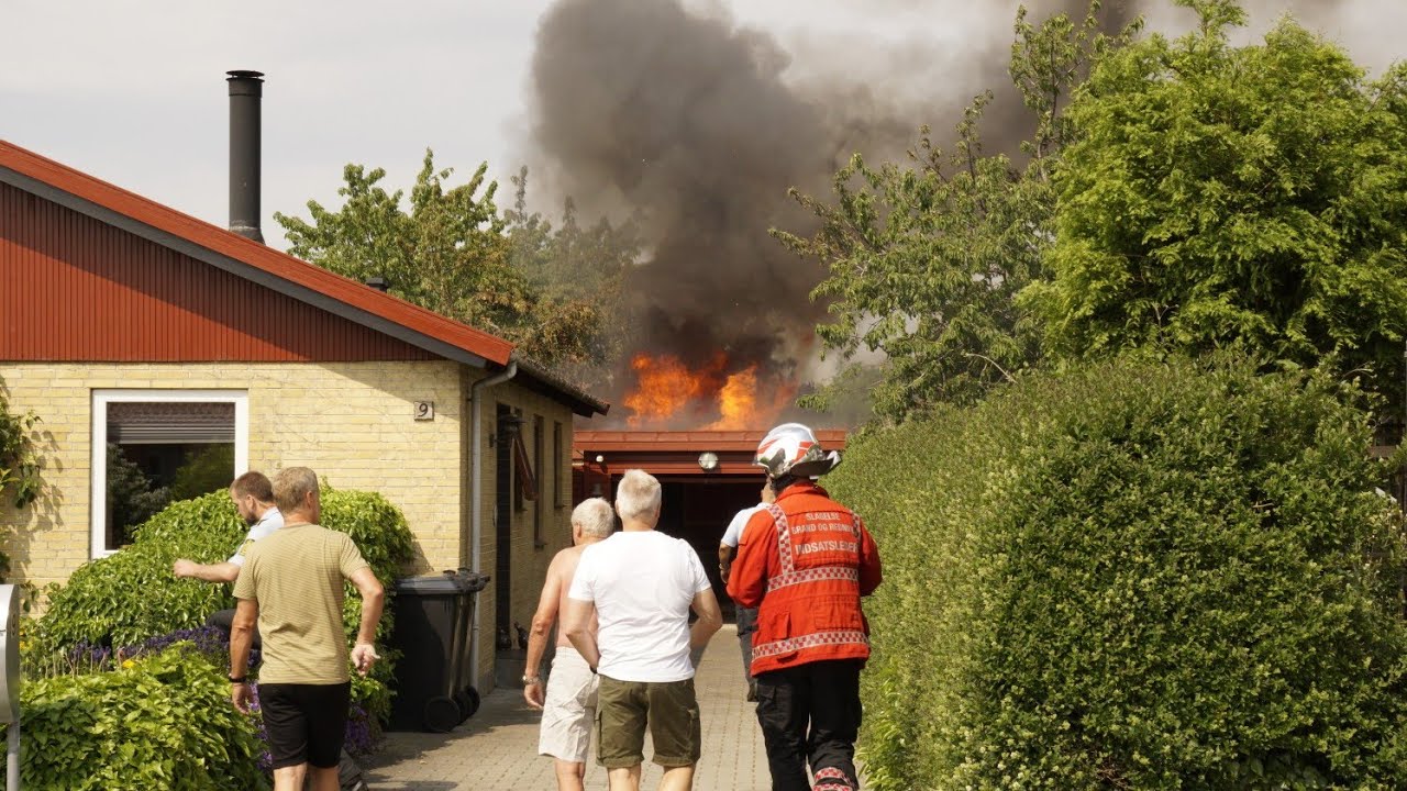 19.06.21 Voldsom brand i skur på Lyshøj i Korsør
