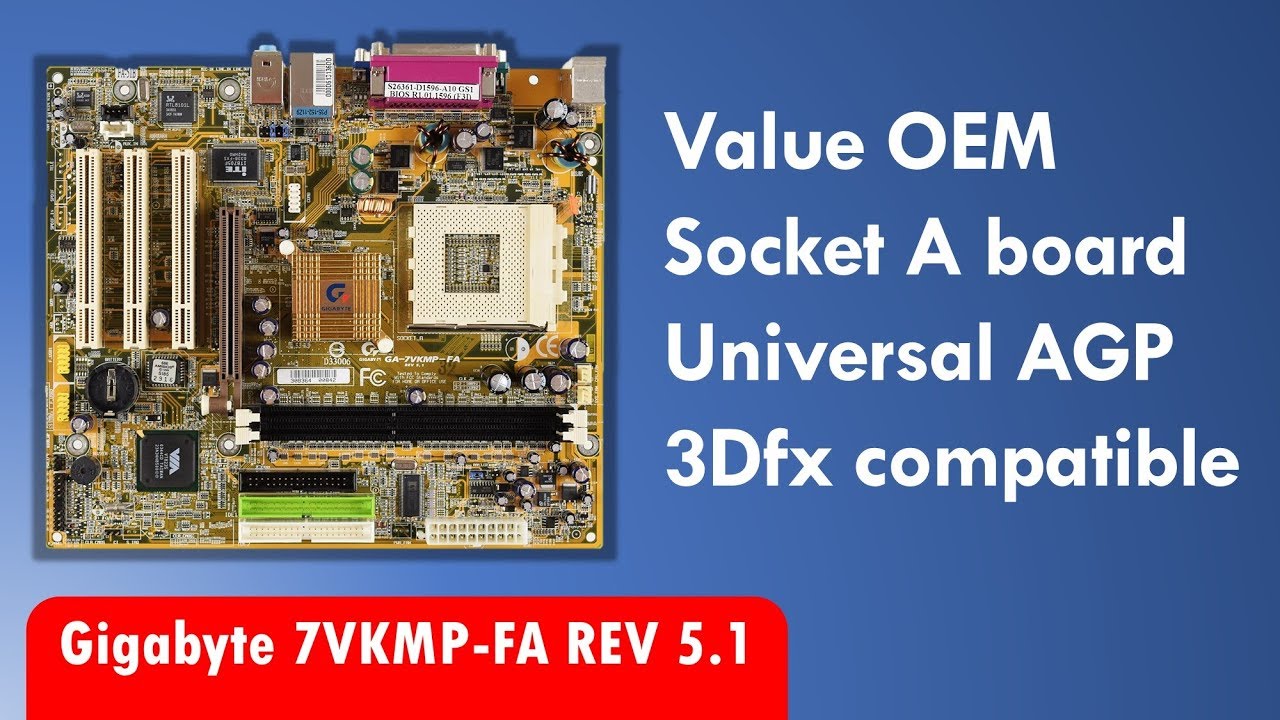 Gigabyte GA-7VKMP-FA Socket 462 A motherboard with universal AGP and Japanese capacitors
