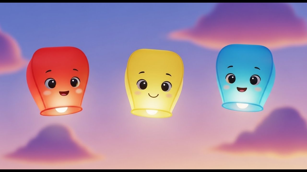 Three Little Toy Lanterns Glow Glow Glow | Bedtime Song & Counting Rhyme---