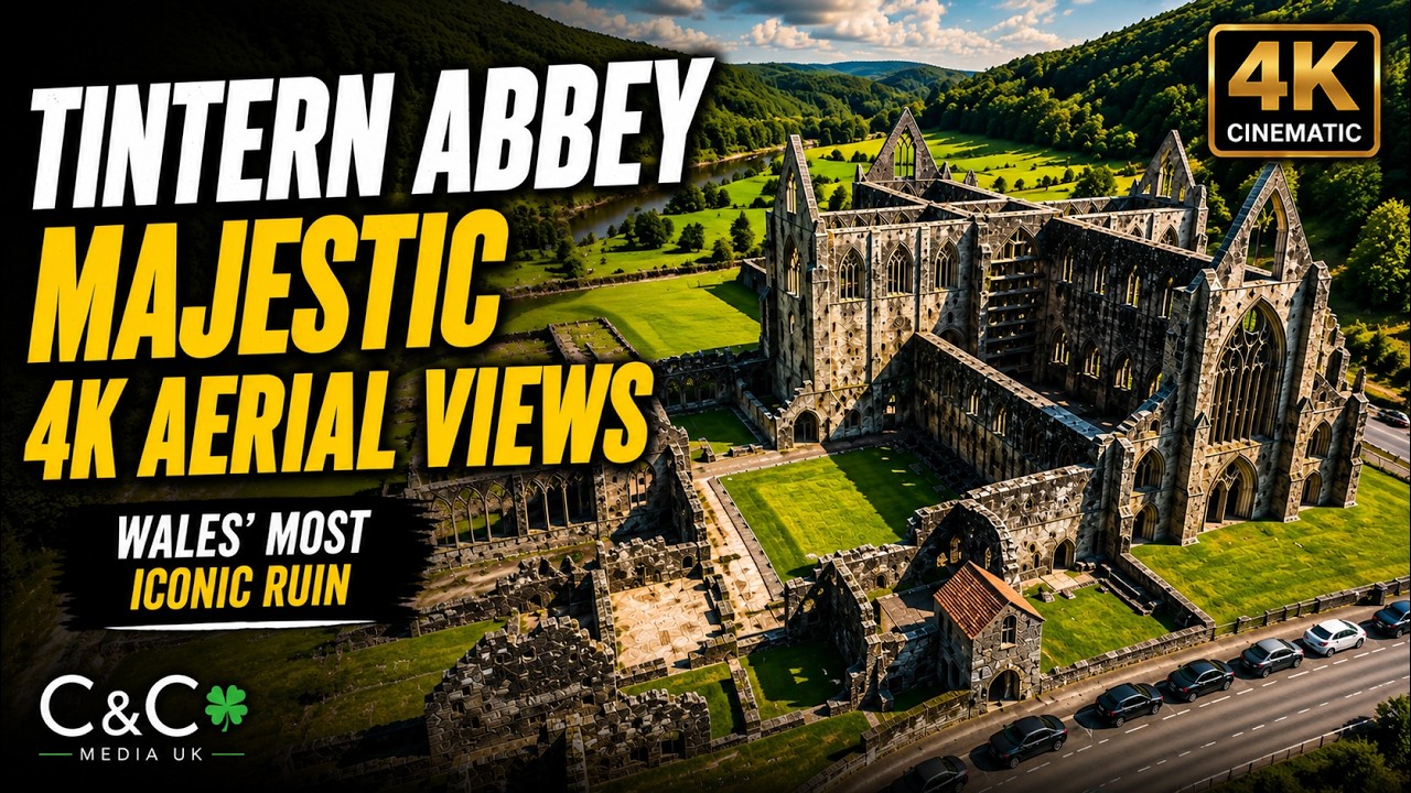 Tintern Abbey &ndash; Majestic 4K Aerial Views with Mavic 3 Pro | Wales' Most Iconic Ruins