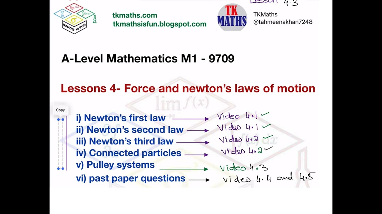 18. TKMaths A Level Math M1 Resultant and component of forces Lesson 5.1