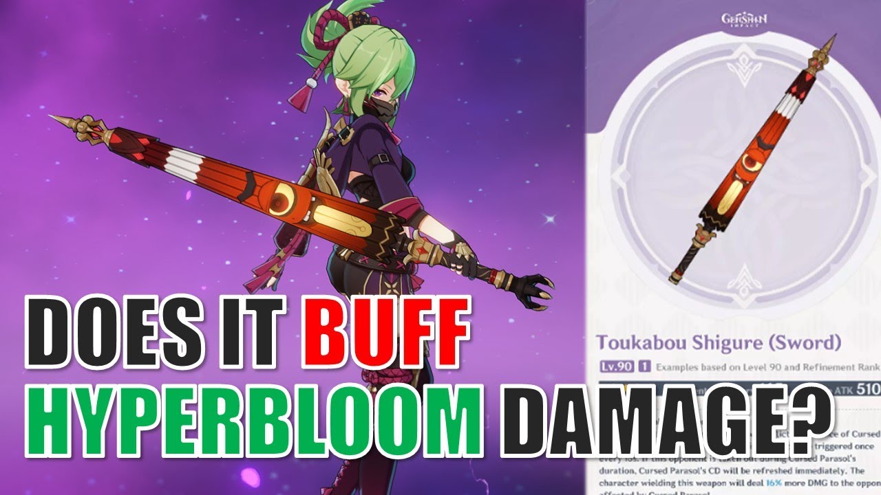 Does New 3.3 Event Sword Buff Hyperbloom Damage? | Genshin Impact Toukabou Shigure on Kuki Shinobu