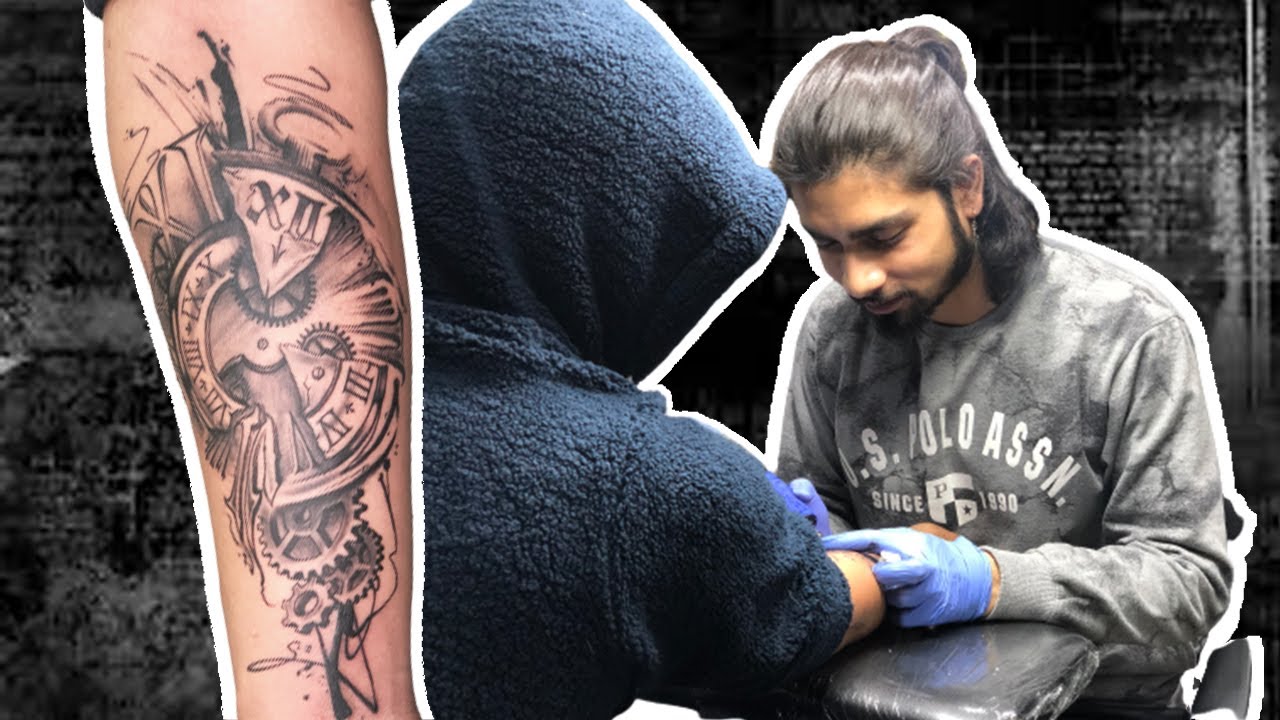 ABSTRACT BROKEN CLOCK TATTOO - ABHIINKZONE TATTOOS