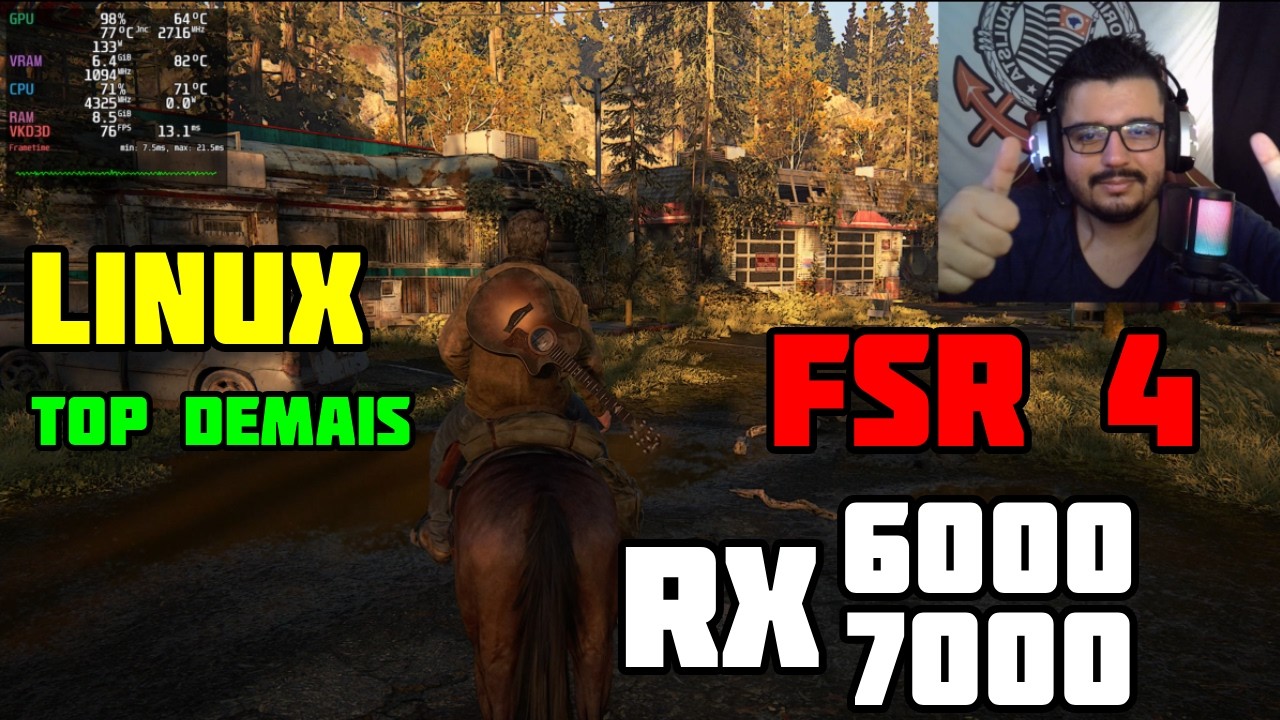 LINUX RODANDO THE LAST OF US PART 2 REMASTER LISO NA RX 6650 XT
