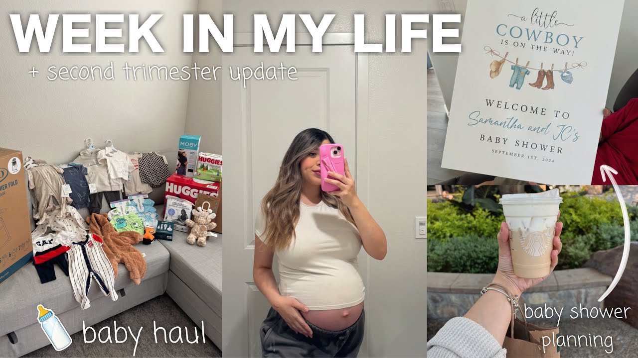 WEEK IN MY LIFE VLOG✨☁️|baby haul, baby shower planning, 2nd trimester update, shopping + name hints