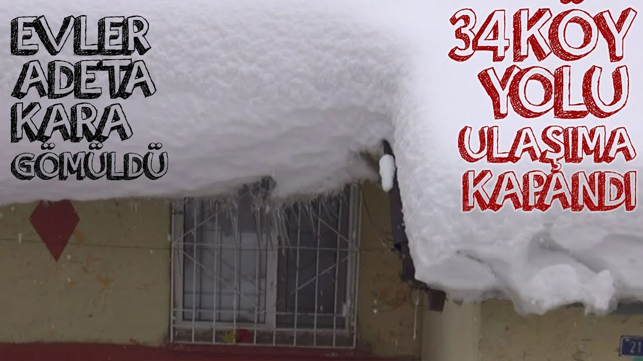 Bitlis'te Yollar Kapandı, Buz Sarkıtları Oluştu, Evler Adeta Kara Gömüldü