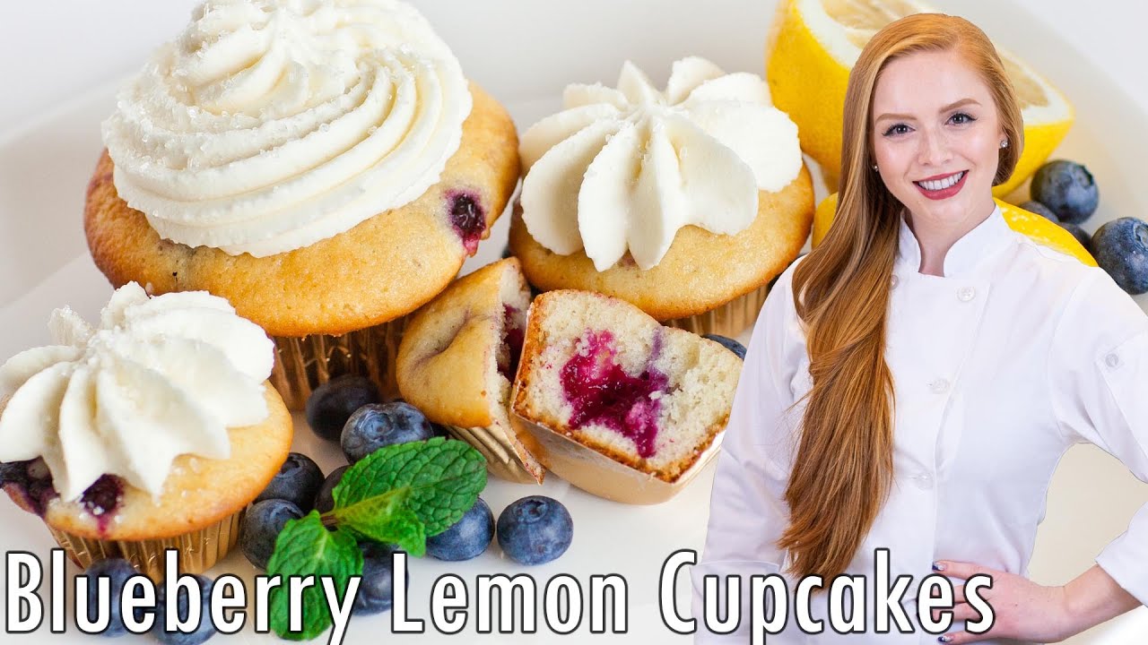 Blueberry Lemon Cupcakes with Cream Cheese Frosting - EASY Recipe!