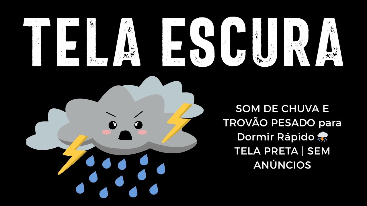 SOM DE CHUVA E TROVÃO PESADO para Dormir Rápido ⛈️ TELA PRETA | SEM ANÚNCIOS