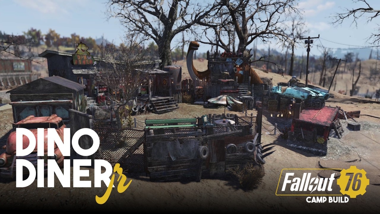 Дино Дайнер-младший в Бёрнинг-Спрингс | Строительство лагеря в Fallout 76