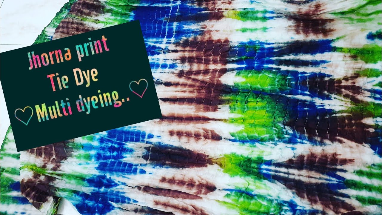 How to do Multi Color Jhorna Print Tie Dye। মাল্টি কালার ঝর্ণা প্রিন্ট টাই ডাই। Vat Dyeing।ভ্যাট ডাই