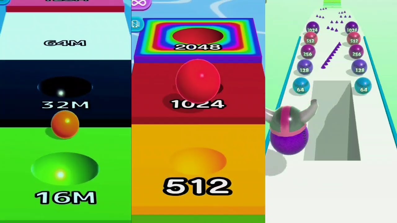 (22.1)🎮🔴🔥⚡ COMPILATION GAMES 👉 BALL RUN 2048 - BALL RUN INFINITY - BALL MERGE 2048