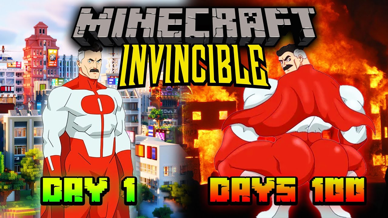 จะเกิดอะไรขึ้น!!🦸เอาชีวิตรอด 100 วันกลายร่างเป็น Invincible🦸| Minecraft 100days