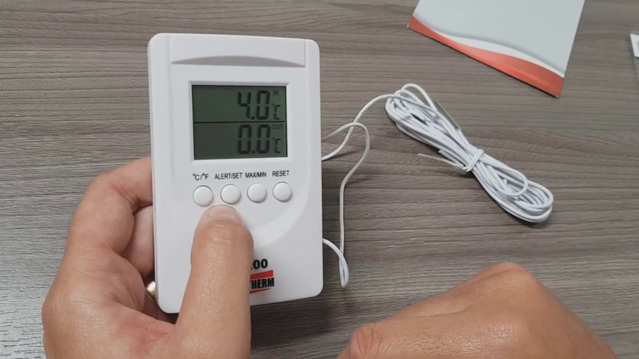 TERMÔMETRO DIGITAL C/ SENSOR INTERNO E EXTERNO BAIXO CUSTO PARA GELADEIRA TH-200 INSTRUTHERM