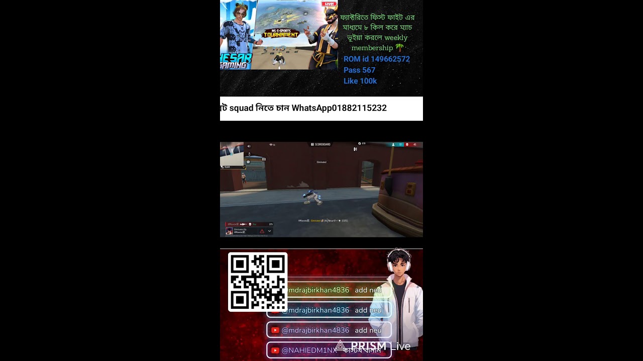 Live streaming of Nesar and sports tournament and gameplay Garena free fire official 🌴