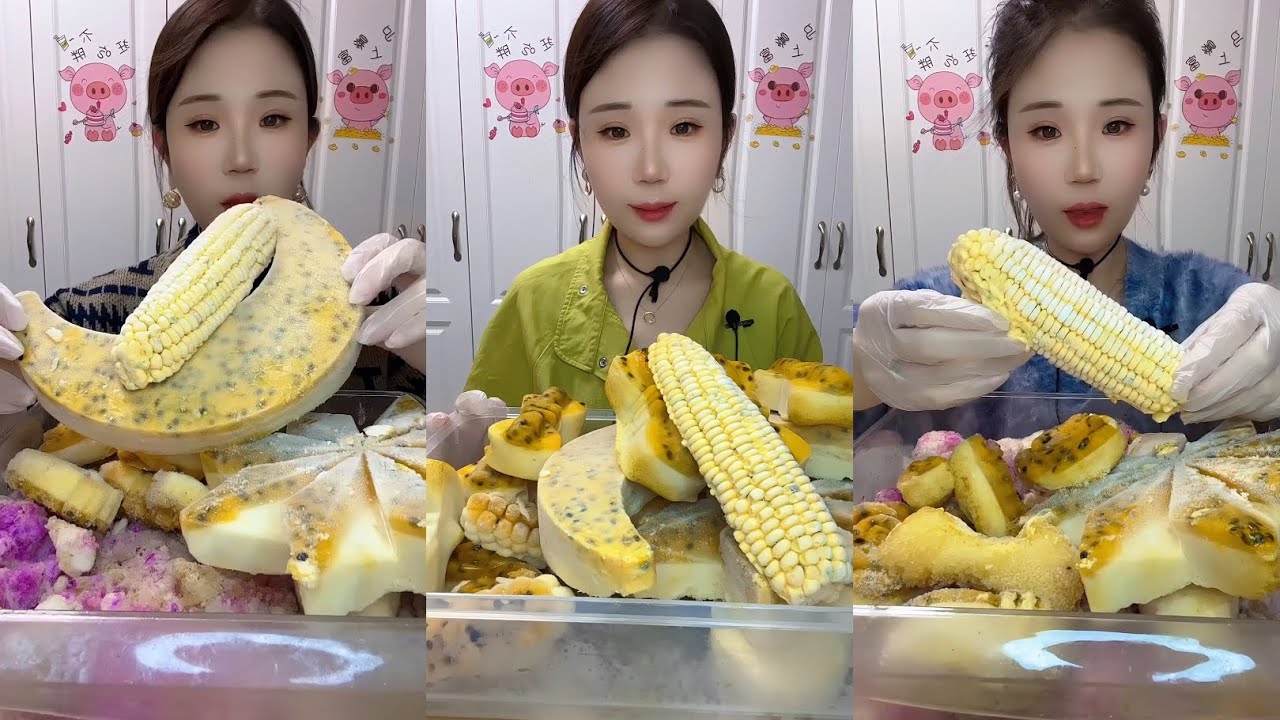 ASMR  PASSION FRUIT FOAM ICE EATINGSOUNDS EATINGSHOW
