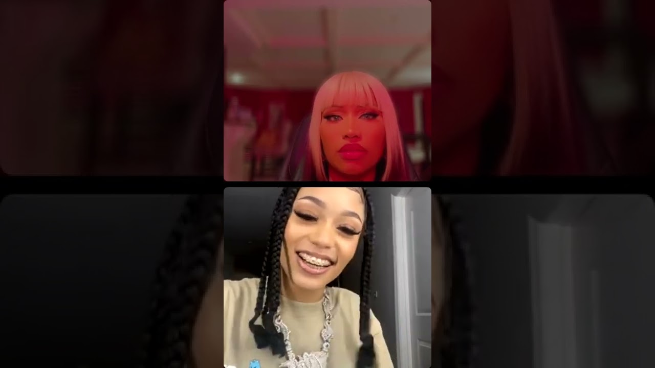 Ники Минаж в прямом эфире в Instagram с Big Fendi и Coi Leray (18 марта 2022 г.)
