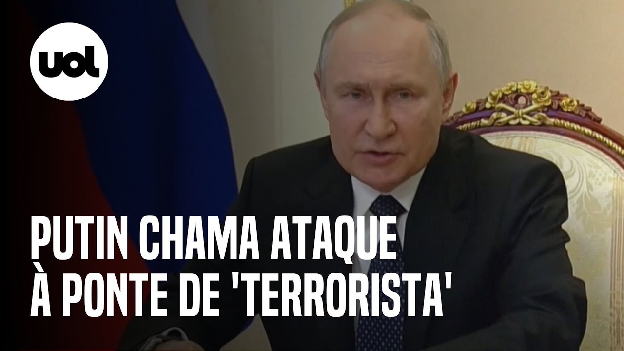 Putin chama ataque à ponte da Crimeia de 'terrorista' e pede reforço de segurança