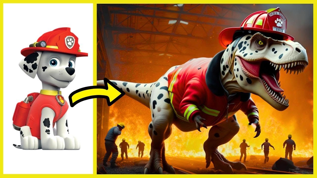 Paw Patrol as Dinosaurs: Rampage in Jurassic Park | Empire Ai Animation