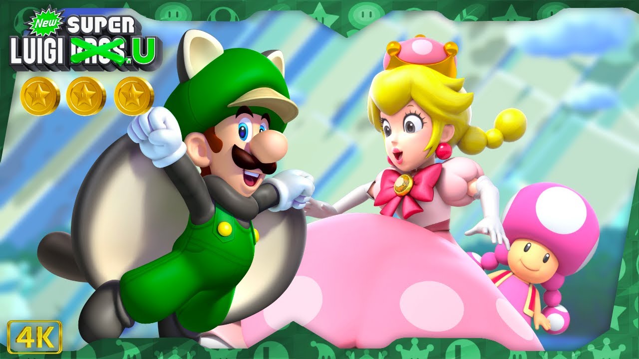 New Super Luigi U Deluxe ⁴ᴷ Full Playthrough (All Star Coins) 2-Player Luigi & Toadette