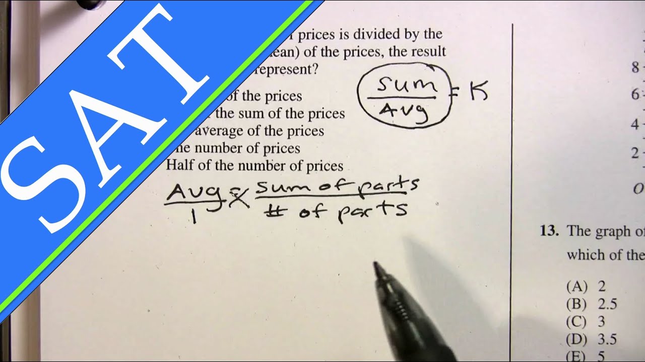 SAT - Averages - Using the Formula