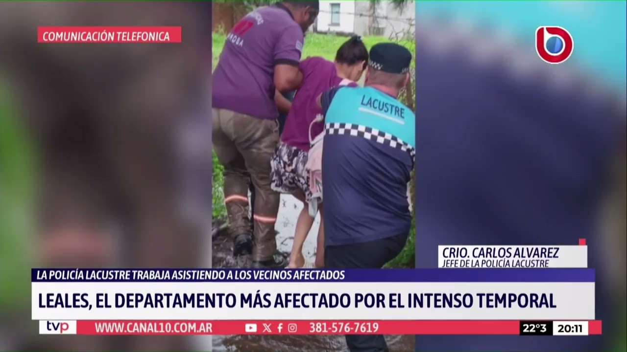 Policía lacustre evacuó vecinos atrapados por el agua en Tucumán