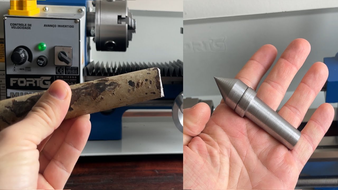Fabricação de Contra Ponto rotativo no Mini Torno