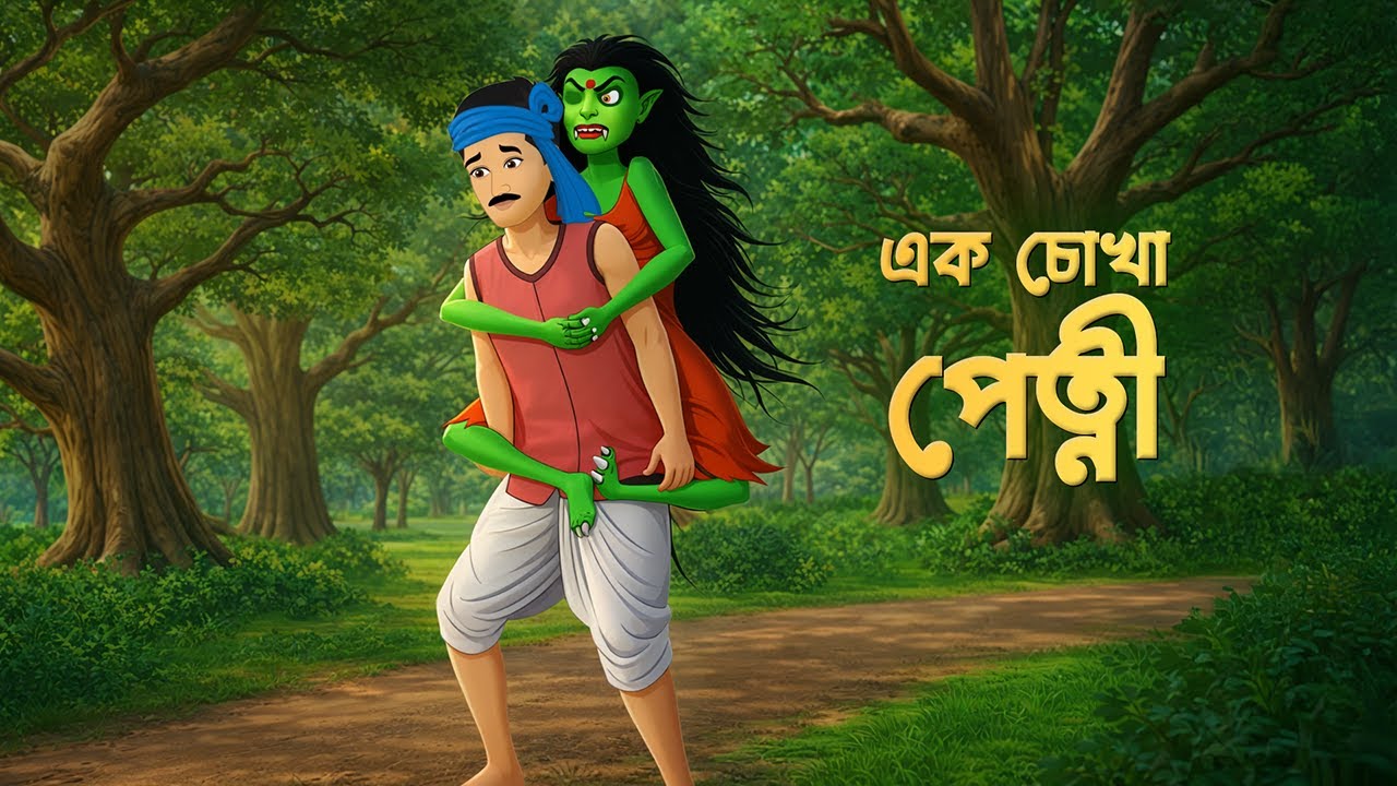 এক চোখা পেত্নী | Shakchunni Petni Golpo | Bengali Village Ghost Story | Story Bird Cartoon