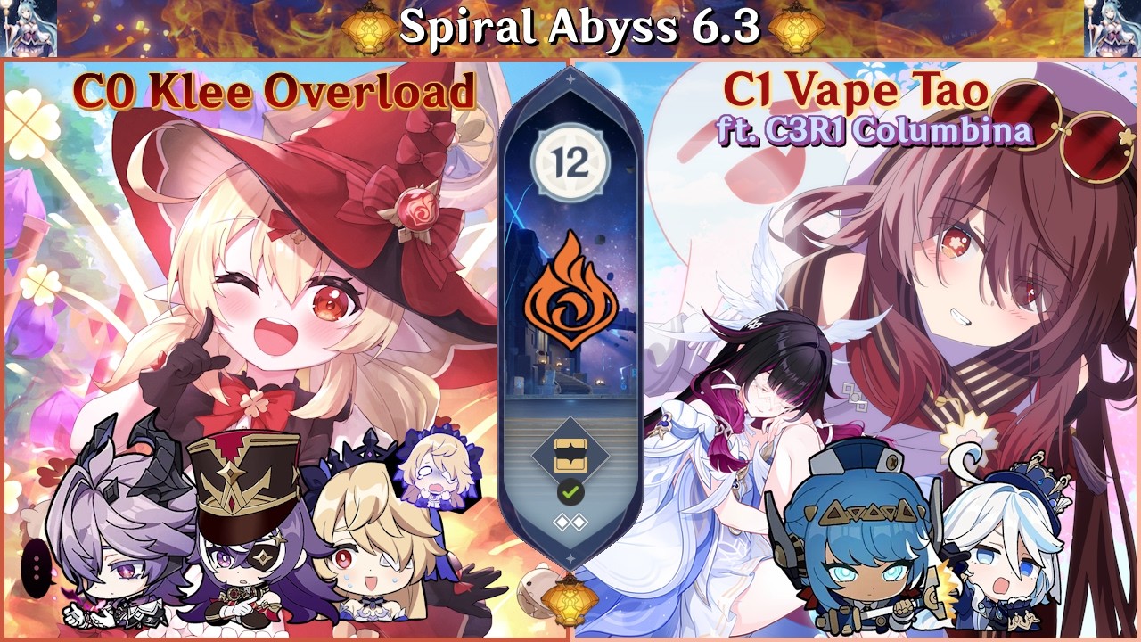 LaternZirkel | C0R4 Klee Overload & C1 VapeCharge Tao Showcase | SA 6.3 - Floor 12 9 stars [GI 原神]