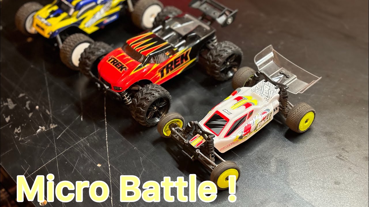 Losi Micro B против Carisma GT24 против Rage Trek - Micro Battle !