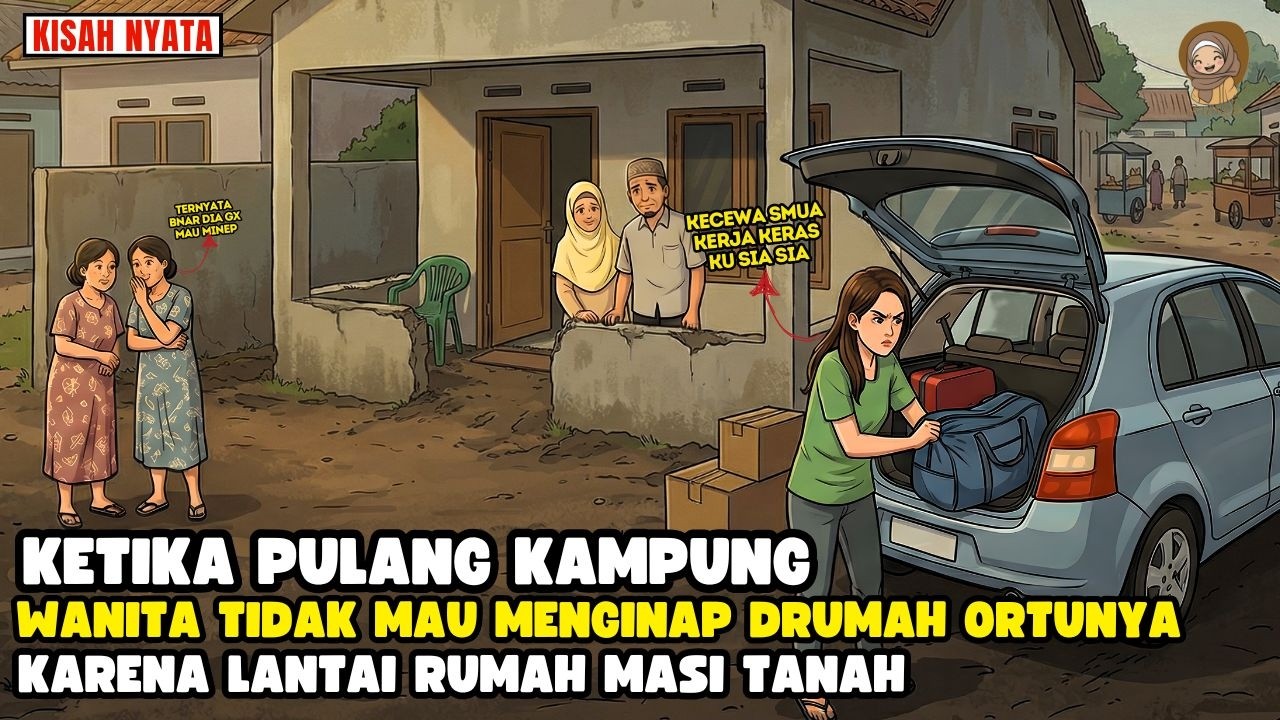 TIDAK MAU MENGINAP DIRUMAH ORTU KARENA LANTAI MASI TANAH PAS MUDIK ||  SINETRON AZAB