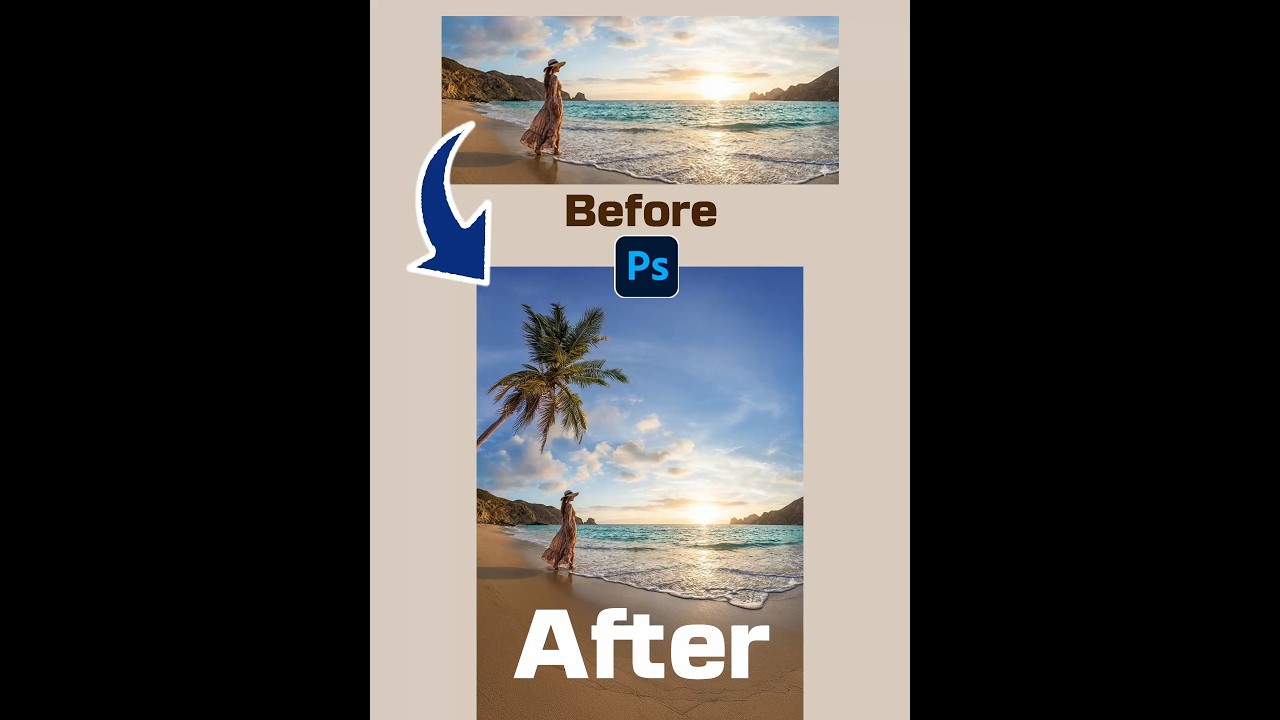 Photoshop Generative Expand Tutorial #shorts #photoshop #photoshoptutorial