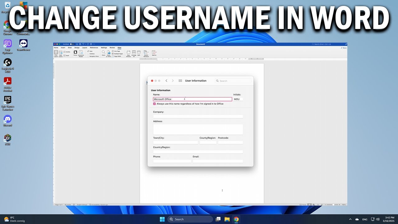 How To Change Your Username For Tracking Changes In Microsoft Word - Easy Fix
