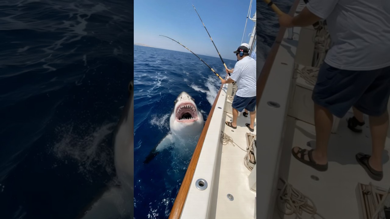 This shark surprised a group of men while fishing and attacked them, you won't believe what happened