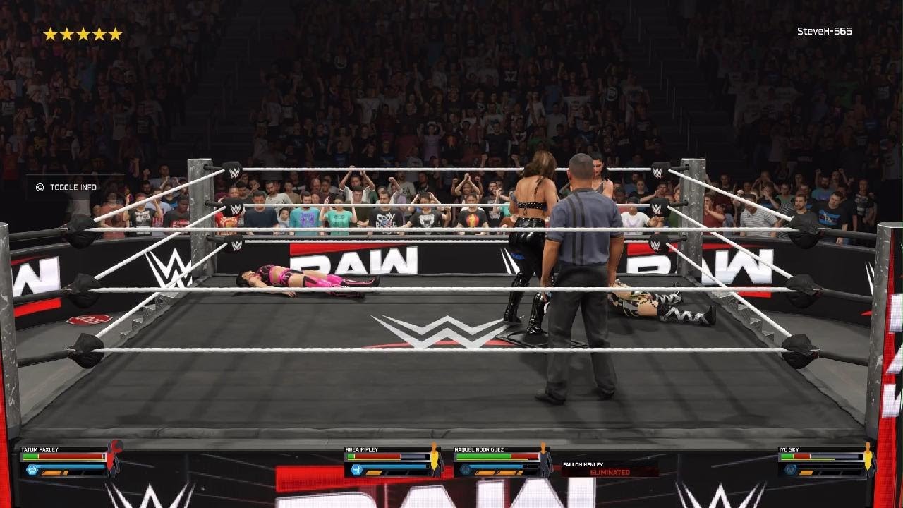 WWE 2K25_8 women elimination match pin or submission.