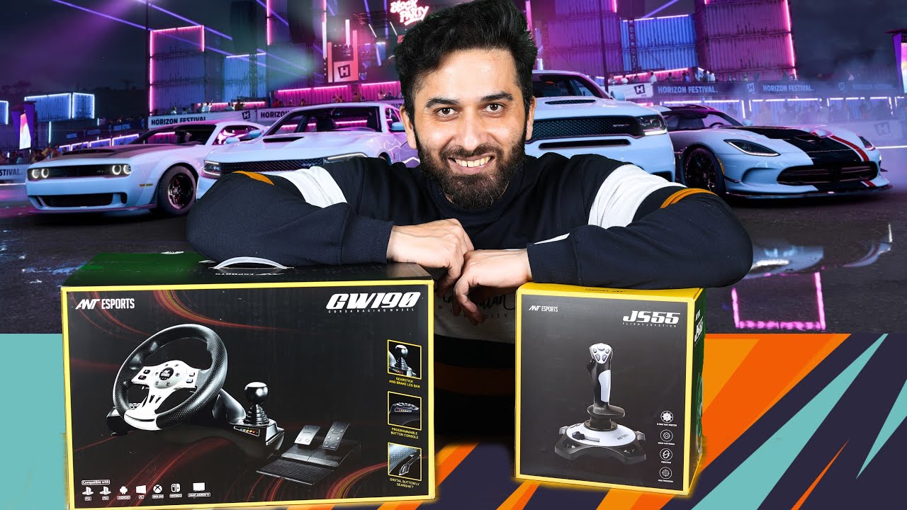 Ant Esports GW190 Racing Wheel and Pedal Set | JS55 Flight Simulation Joystick | Born Creator