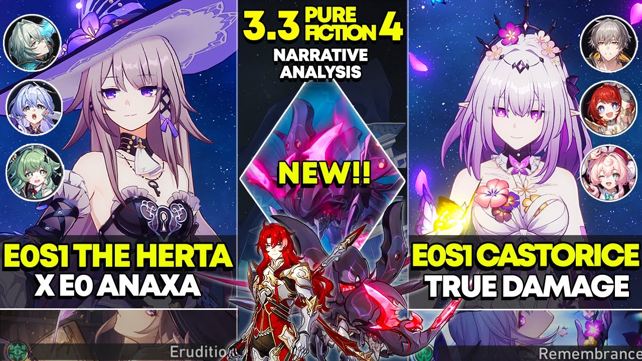 NEW Pure Fiction 4 | E0S1 The Herta x Anaxa & E0S1 Castorice True Damage | Honkai Star Rail 3.3