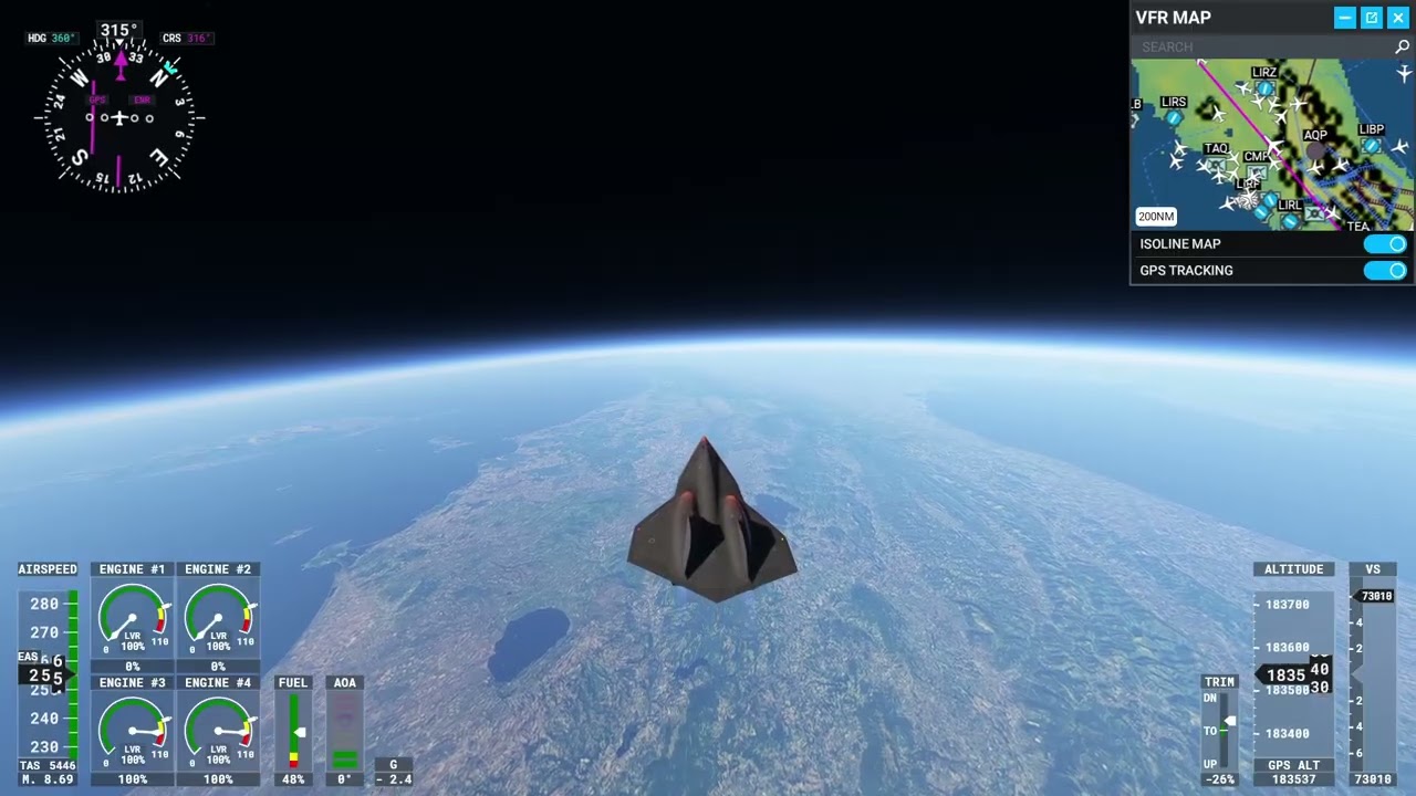 MSFS 2020 Darkstar from Naples to London (9070XT)