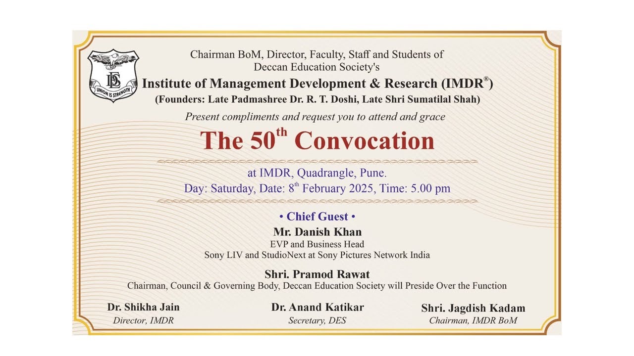 IMDR | The 50th Convocation | Batch 2022-24