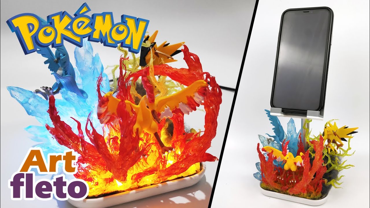 How to make Pokemon Legendary Birds theme phone holder!! | Moltres / Articuno / Zapdos