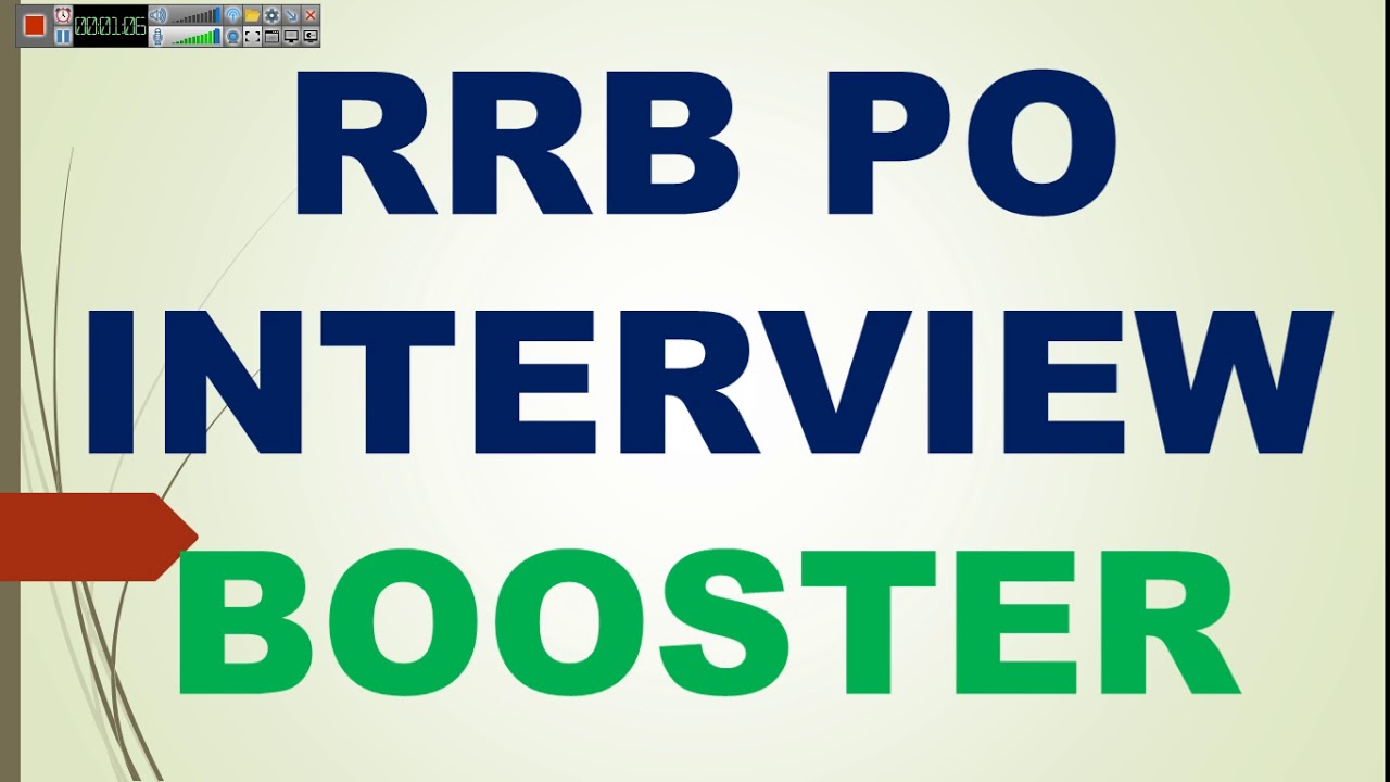 RRB PO INTERVIEW BOOSTER - Must read questions