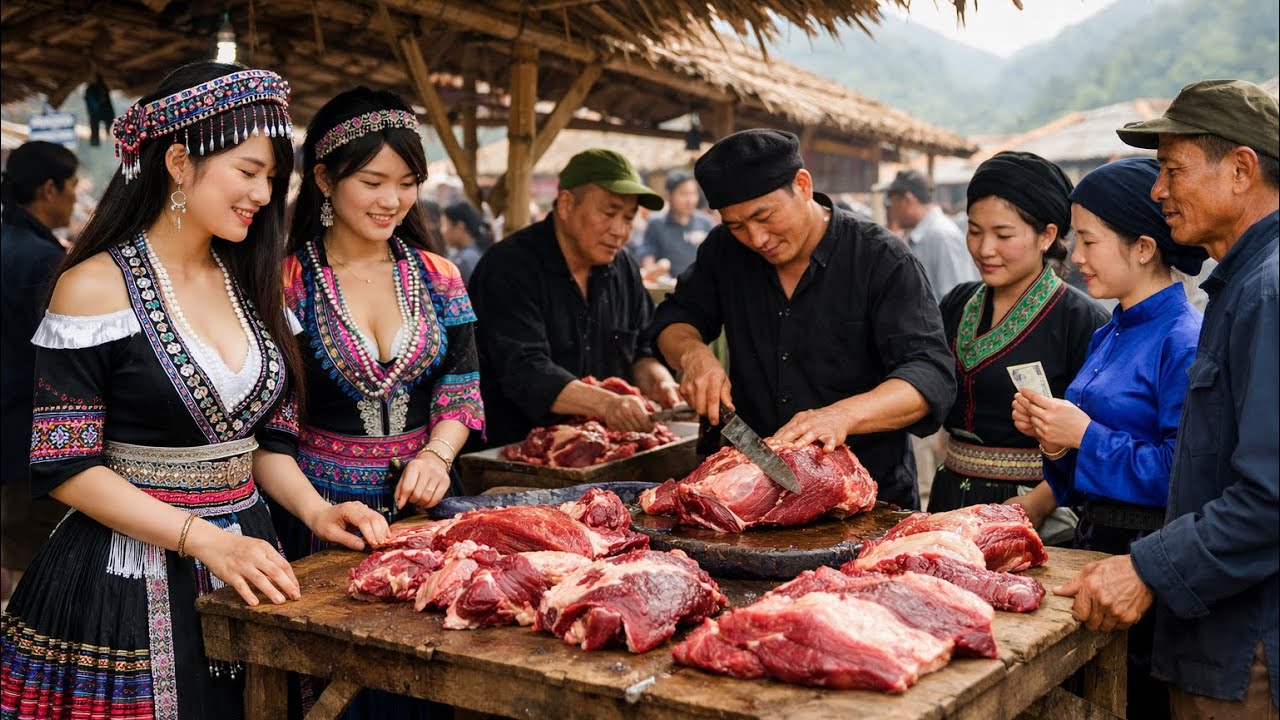 Explore the livestock trade and cuisine of the Northwest highlands, Coc Ly, Vietnam.
