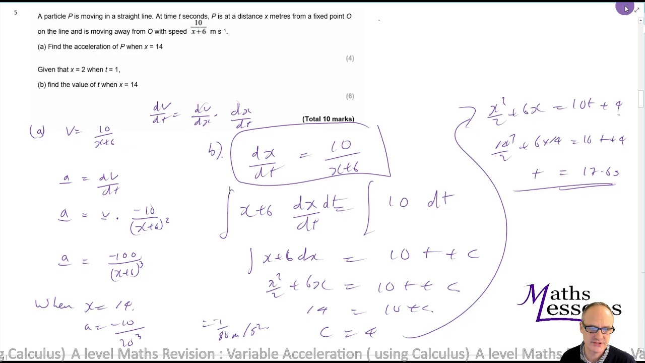 A level Maths Revision : Variable Acceleration ( using Calculus)