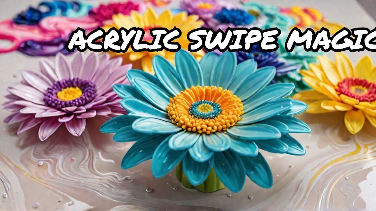 Mesmerizing Acrylic Pouring Flower Art 