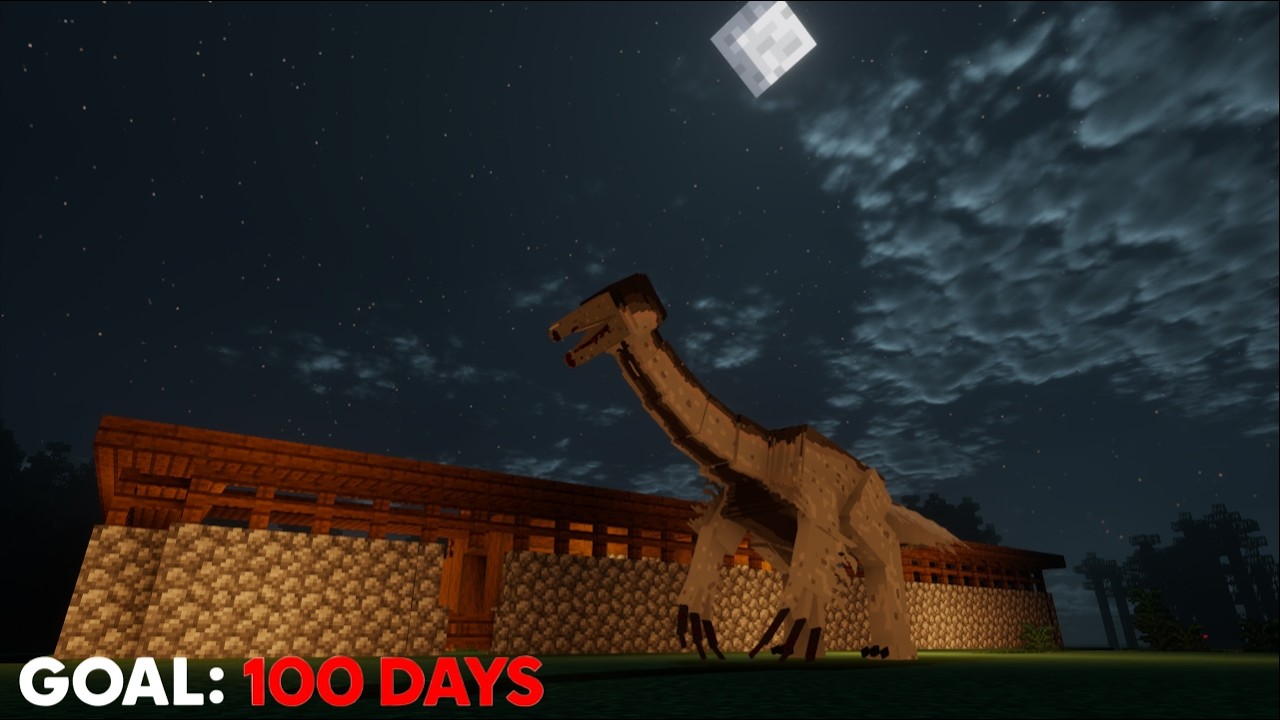 Surviving Minecraft VR's Scariest Dinosaur Mod for 100 Days in Hardcore