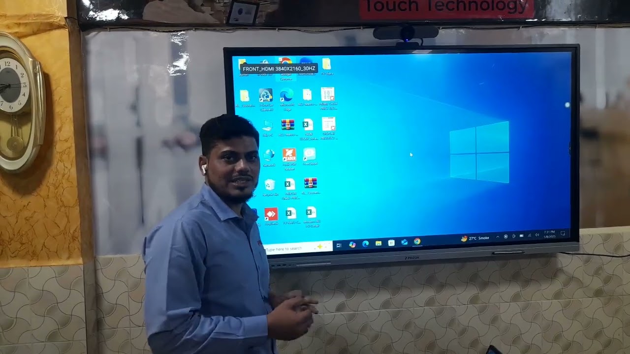 PRIZOR 65INCH INTERACTIVE PANEL SHARING STEP WITH MOBILE AND LAPTOP