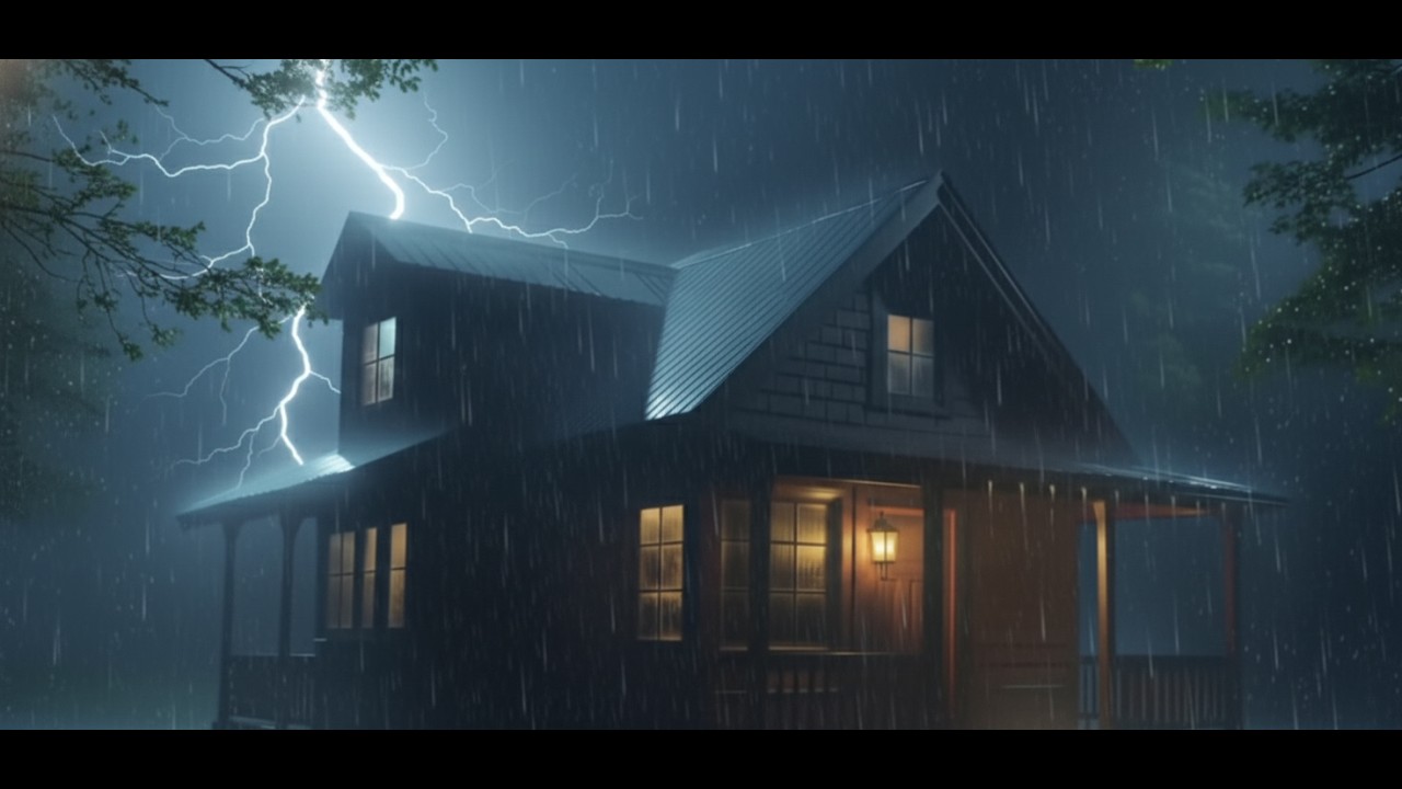 Relaxing Rain & Soft Thunder ⚡ Background for Study & Mindfulness