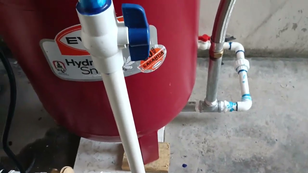 cómo instalar una bomba hidroneumática cilíndrica de 110 L. marca EVANS