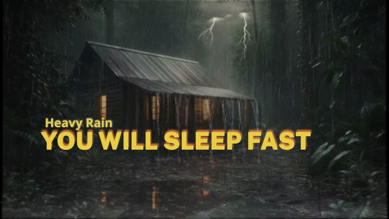 You’ll Sleep Fast 🌧️⚡ Heavy Rain & Thunder in a Forest Cabin (Deep Sleep Sounds)